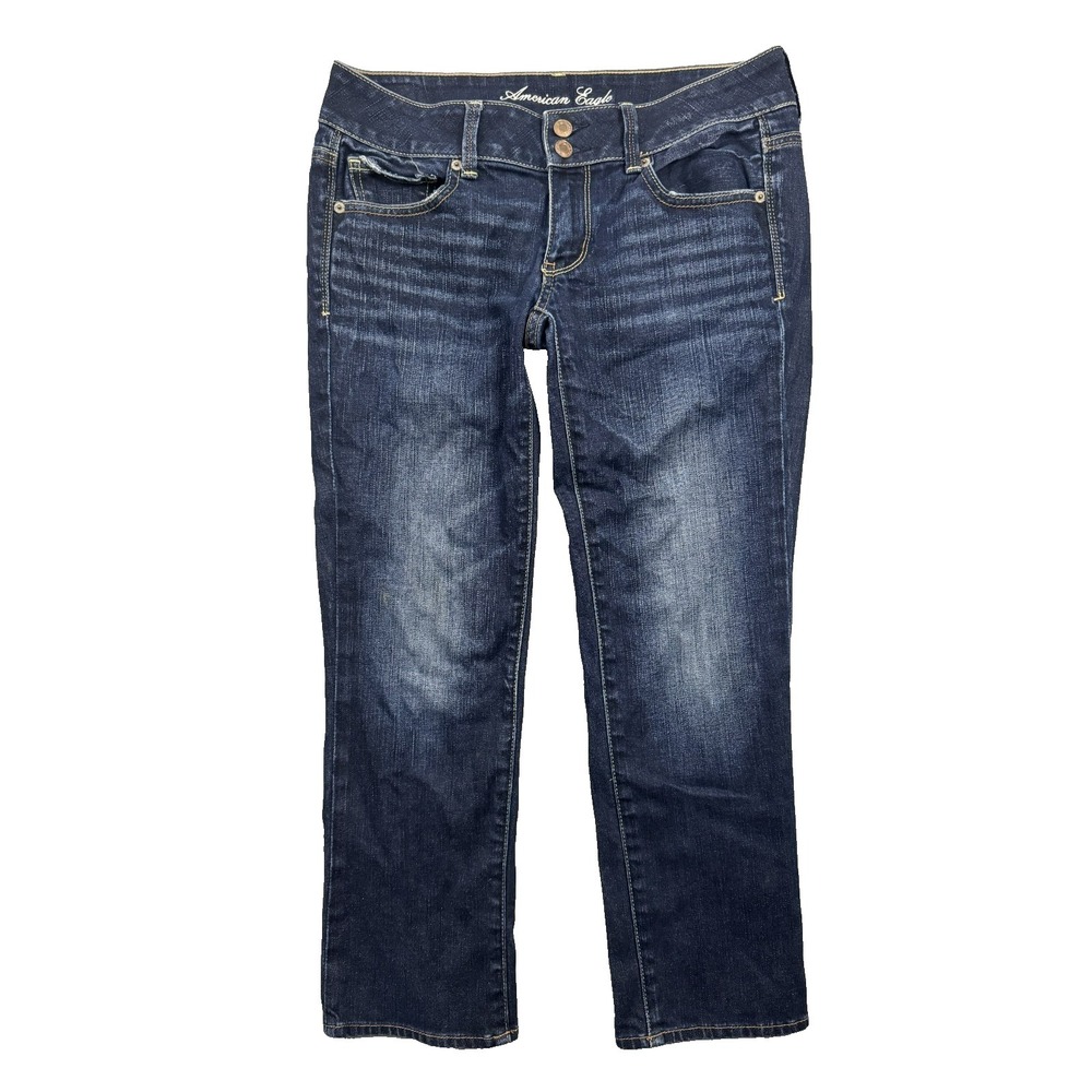 American Eagle Stretch Artist‎ Dark Wash Jeans SIze 6 Regular 32x25.5 Y2K Boot